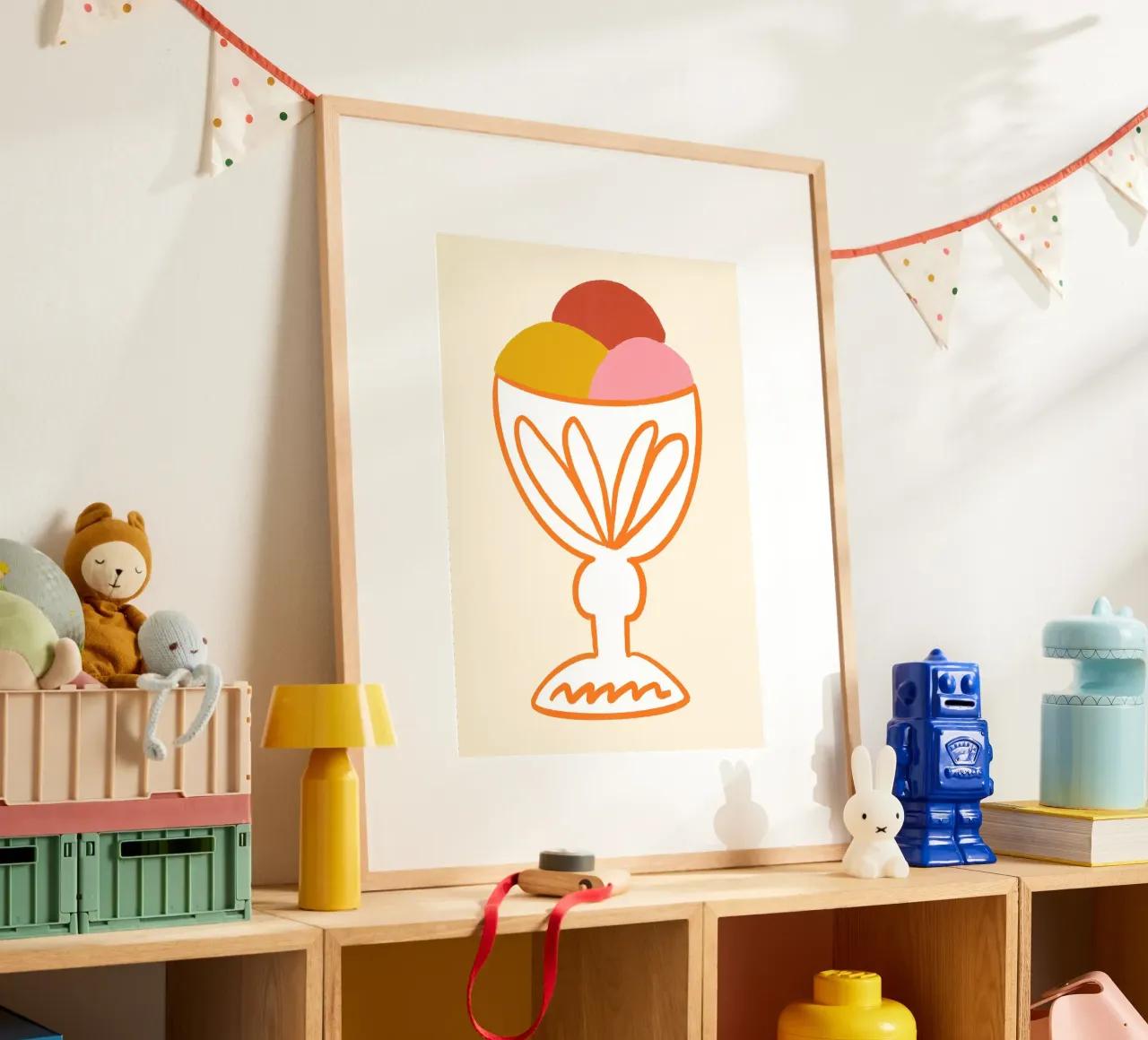 Three Scoops of Ice Cream Abstract Poster Print poster by vintagepod