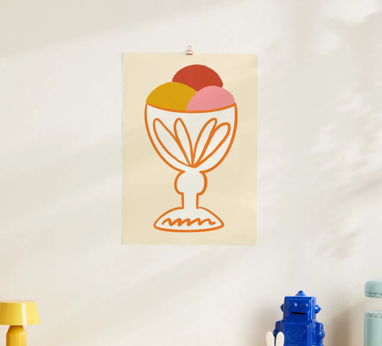 Three Scoops of Ice Cream Abstract Poster Print poster by vintagepod