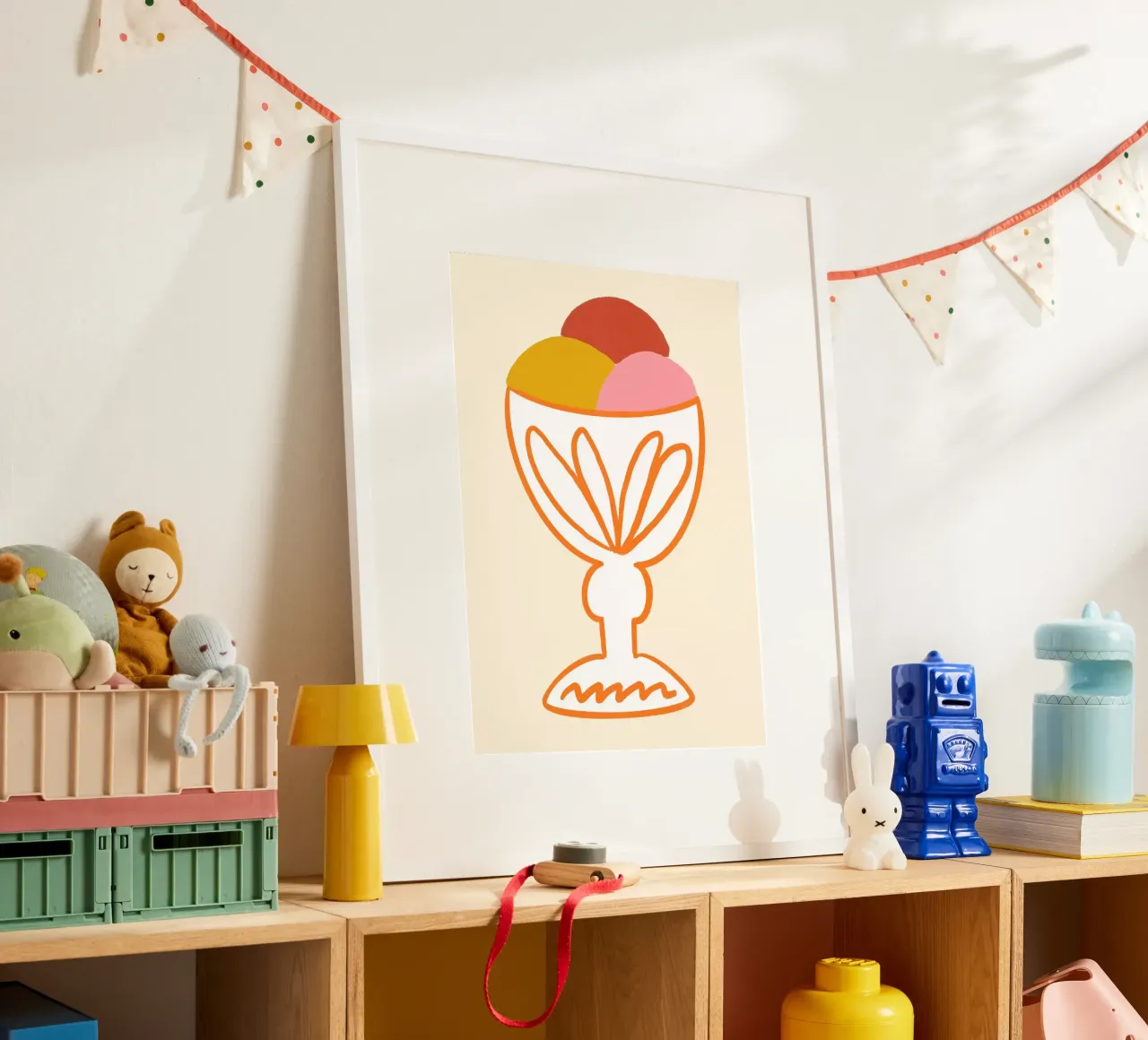 Three Scoops of Ice Cream Abstract Poster Print poster by vintagepod