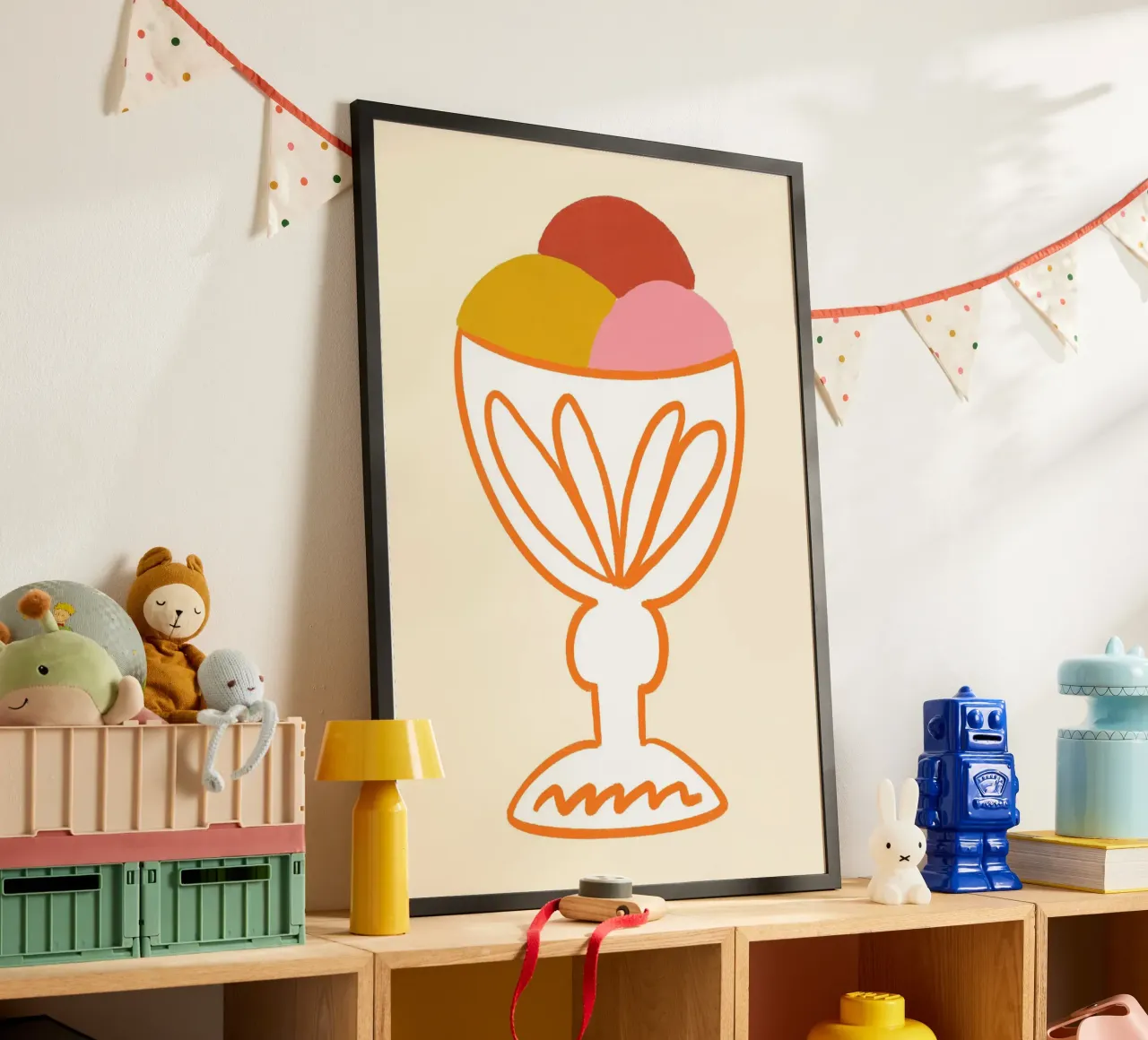 Three Scoops of Ice Cream Abstract Poster Print poster by vintagepod