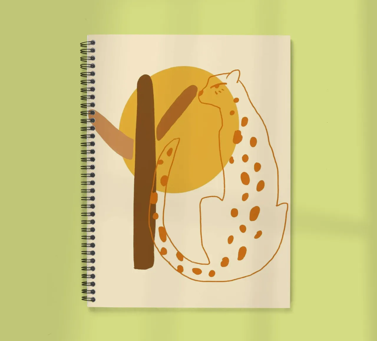 Abstract Leopard Boho Art Minimalist Poster Print spiral notebook by vintagepod