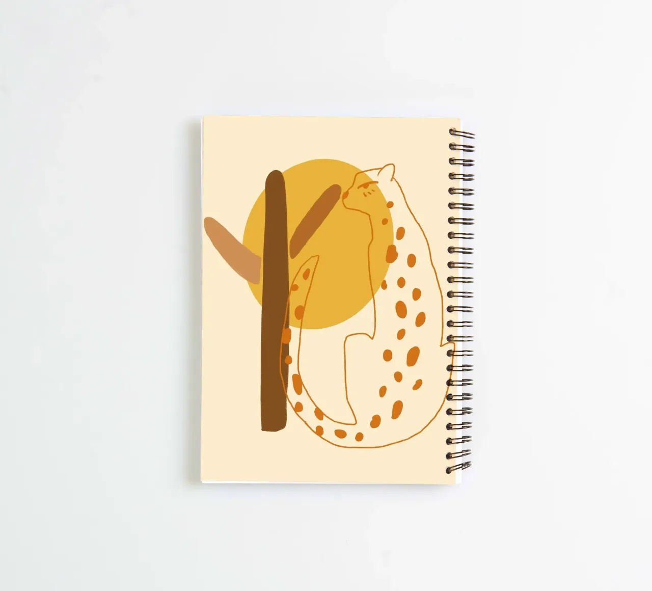 Abstract Leopard Boho Art Minimalist Poster Print spiral notebook by vintagepod