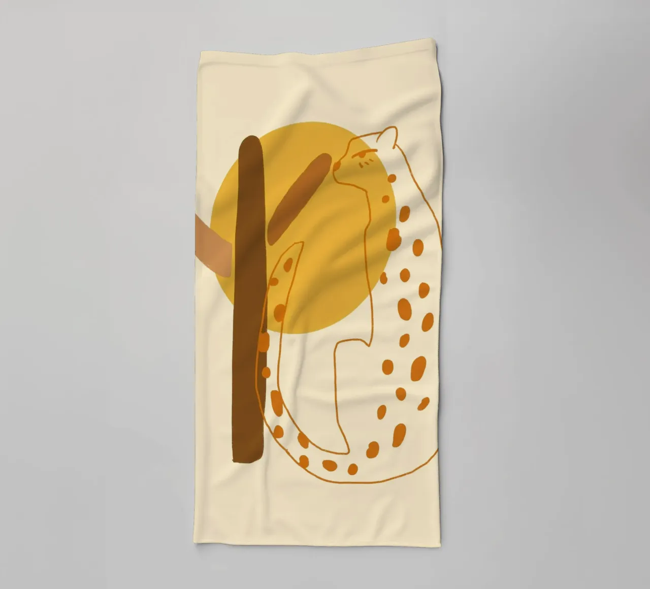 Abstract Leopard Boho Art Minimalist Poster Print towel by vintagepod