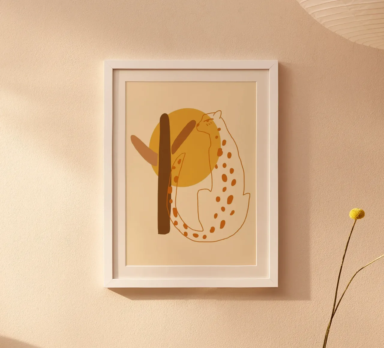 Abstract Leopard Boho Art Minimalist Poster Print hahnemühle by vintagepod