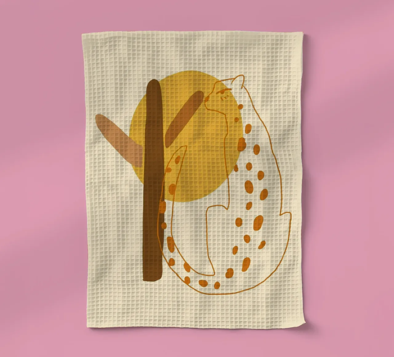 Poster abstrait léopard Boho Art Minimalist Poster Print torchon de vintagepod