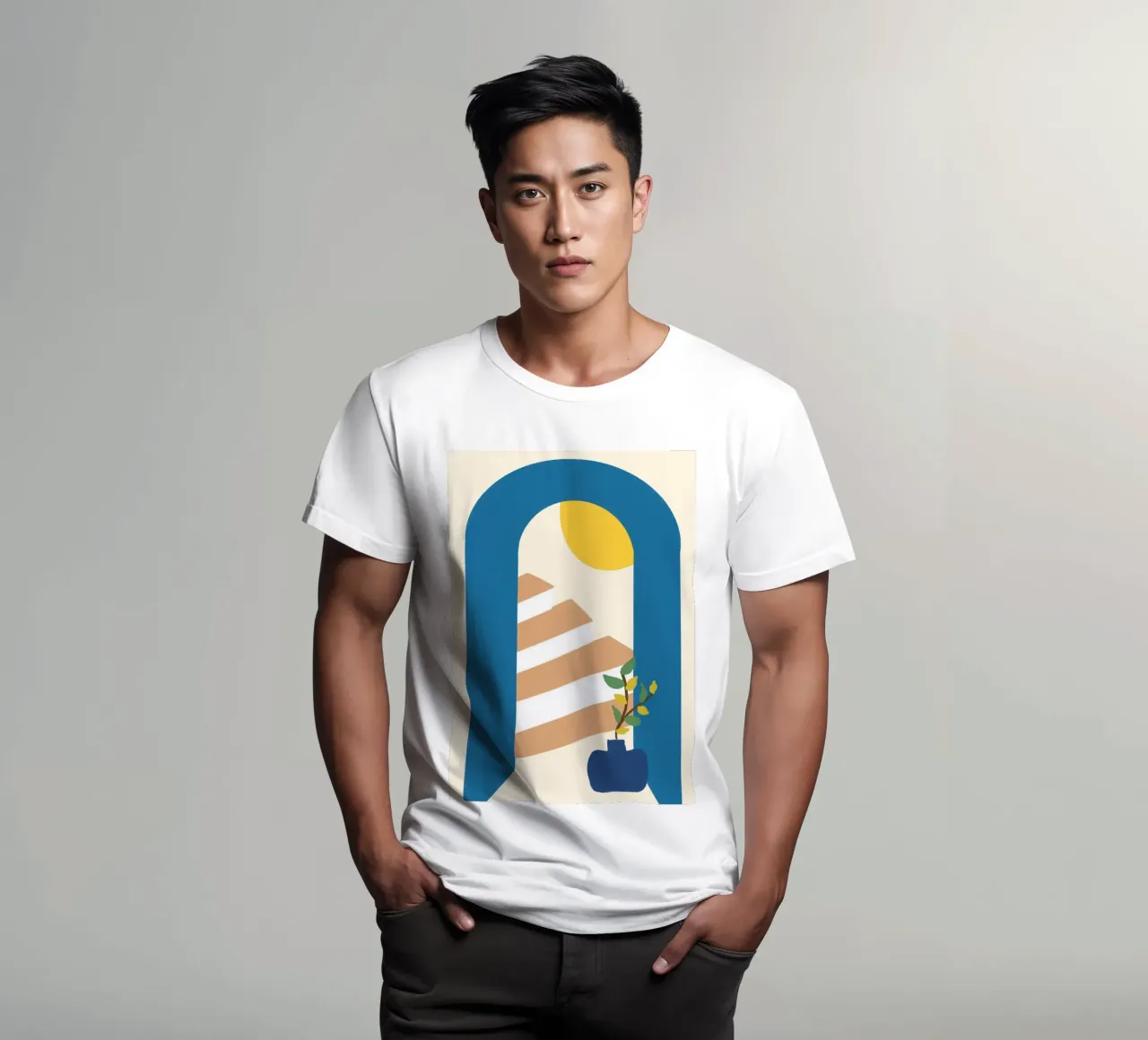 Mediterranean Archway Boho Abstract Poster Print t-shirt van vintagepod