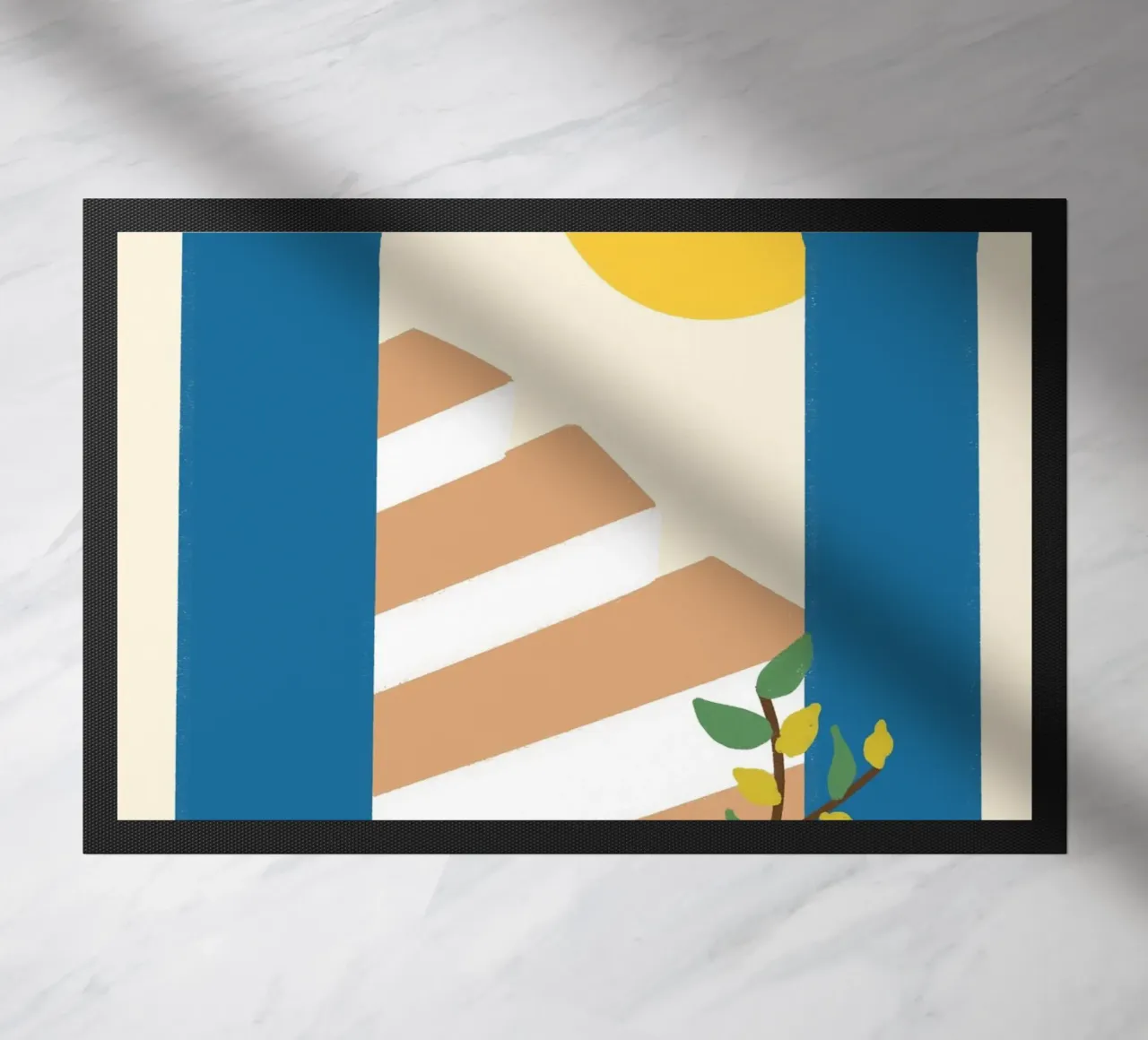 Mediterranean Archway Boho Abstract Poster Print doormat by vintagepod