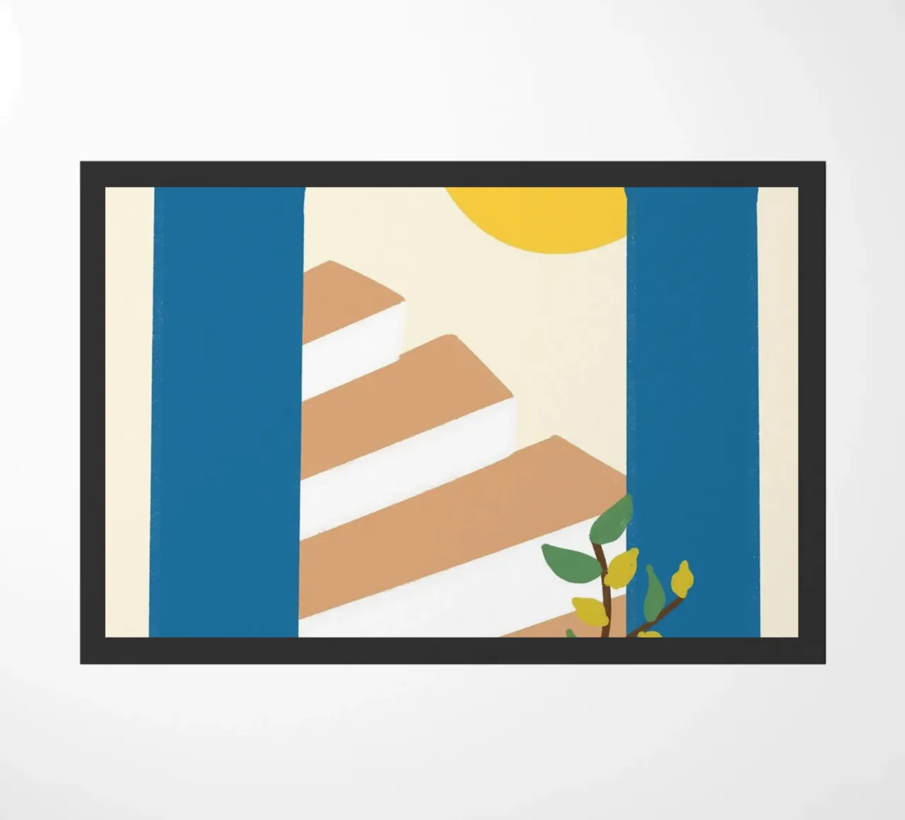 Mediterranean Archway Boho Abstract Poster Print doormat by vintagepod