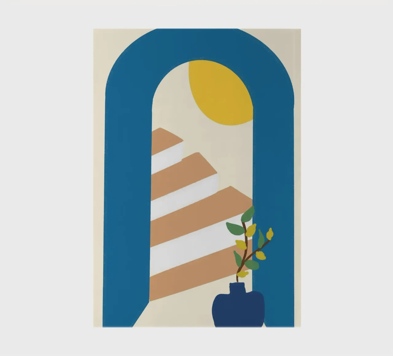 Mediterranean Archway Boho Abstract Poster Print notebook by vintagepod