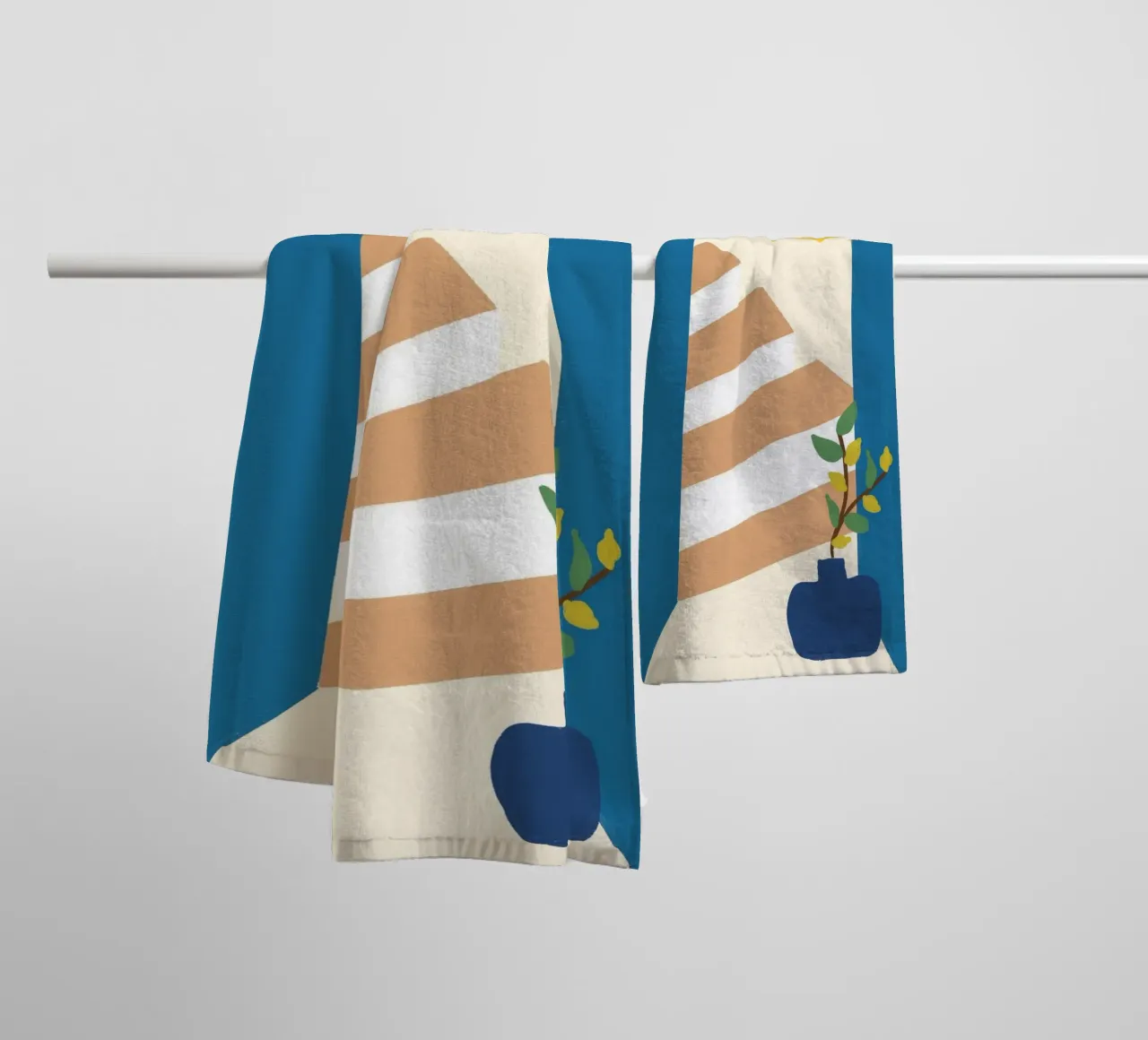 Mediterranean Archway Boho Abstract Poster Print towel by vintagepod