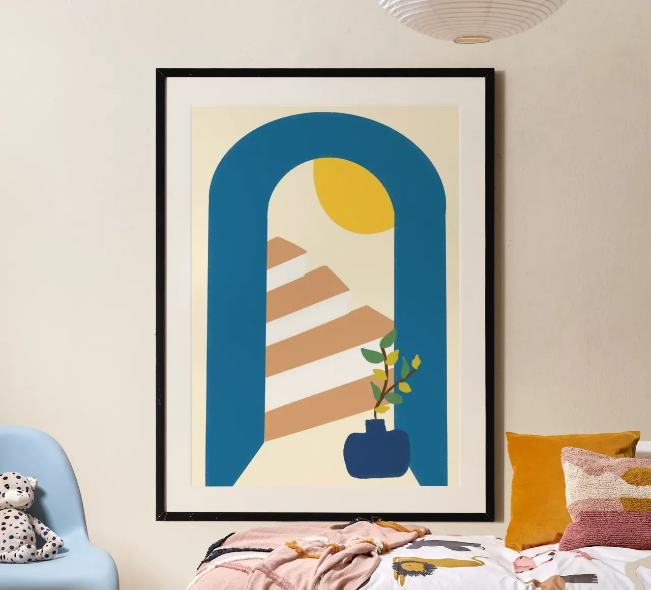 Mediterraner Torbogen Boho Abstrakt Posterdruck Poster von vintagepod