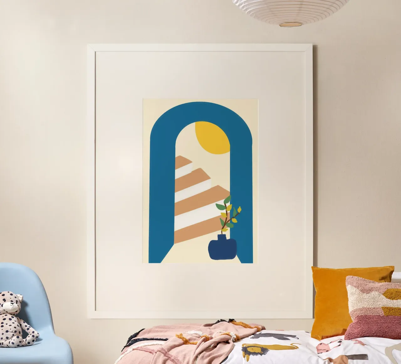 Mediterraner Torbogen Boho Abstrakt Posterdruck Poster von vintagepod