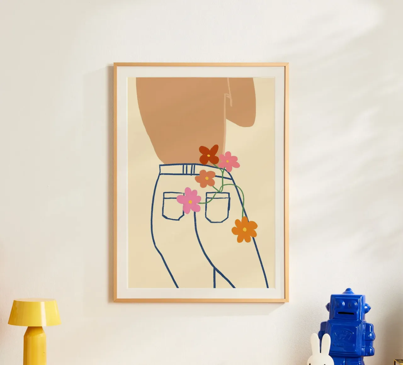 Fiori in tasca posteriore Poster d'arte popolare bohémien poster con telaio in alluminio da vintagepod