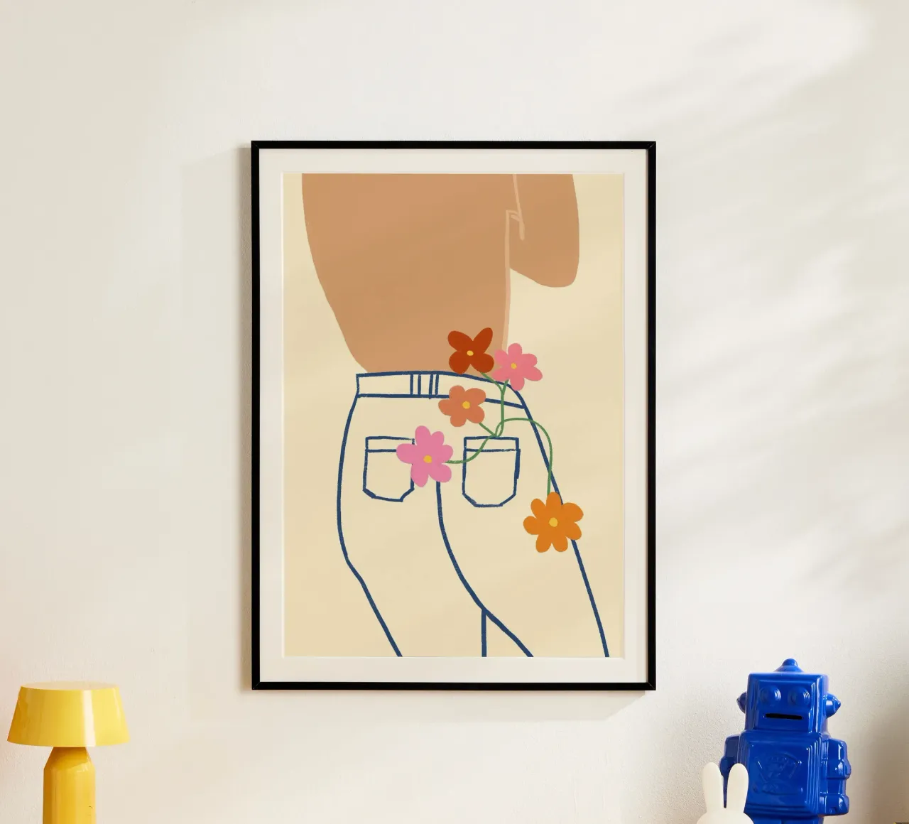 Fiori in tasca posteriore Poster d'arte popolare bohémien poster con telaio in alluminio da vintagepod