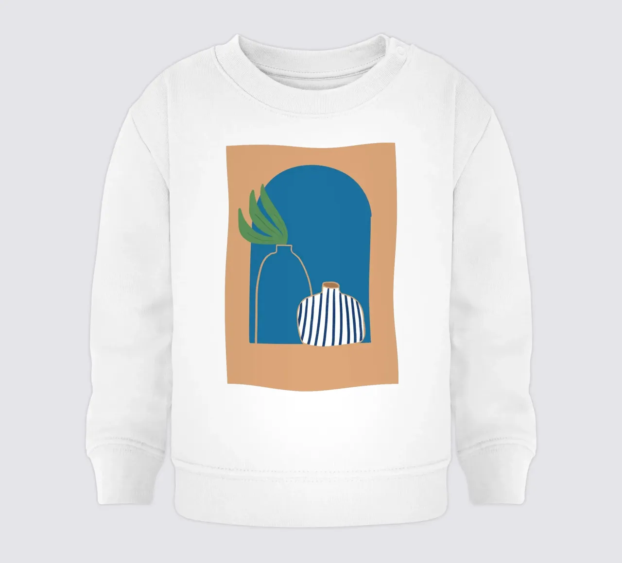 Jarrón a rayas Arco boho Impresión abstracta en póster sudadera de bebé de vintagepod