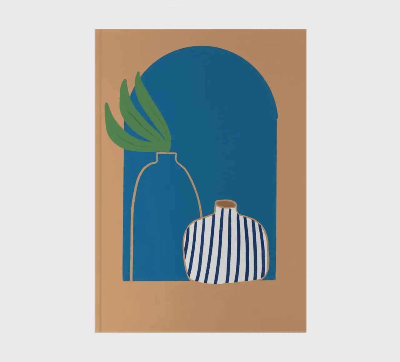 Striped Vase Boho Archway Abstract Poster Print notebook by vintagepod