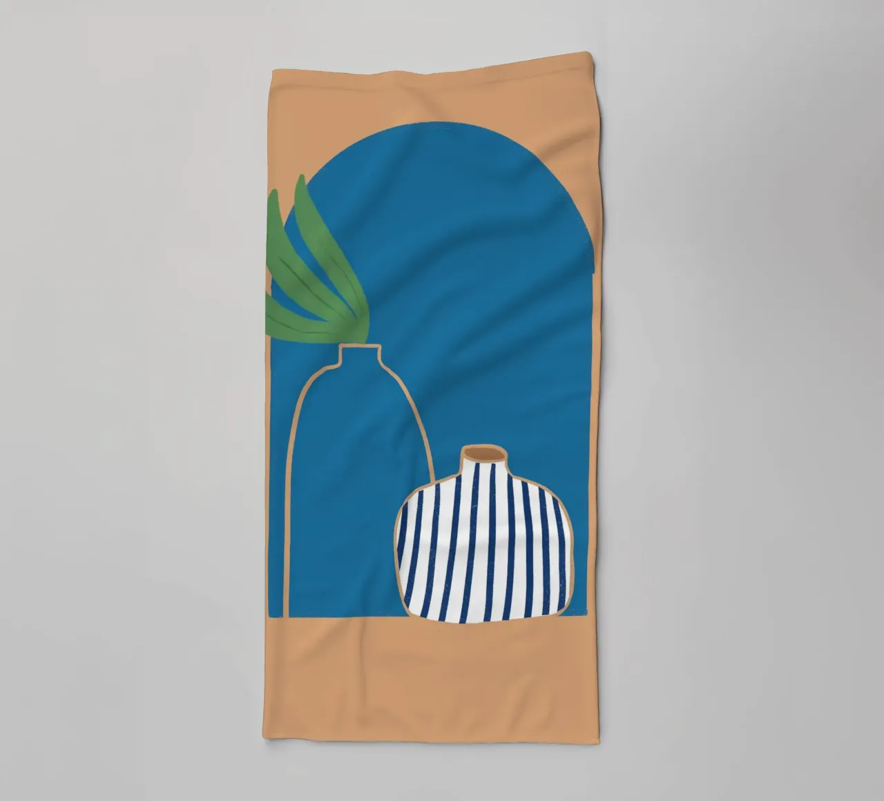 Gestreepte vaas Boho Archway Abstract Poster Print badhanddoek van vintagepod