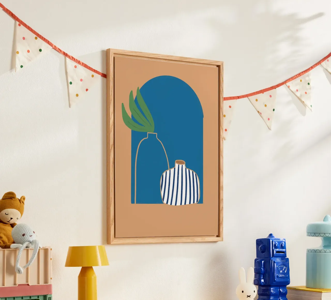Jarrón a rayas Arco boho Impresión abstracta en póster metacrilato de vintagepod