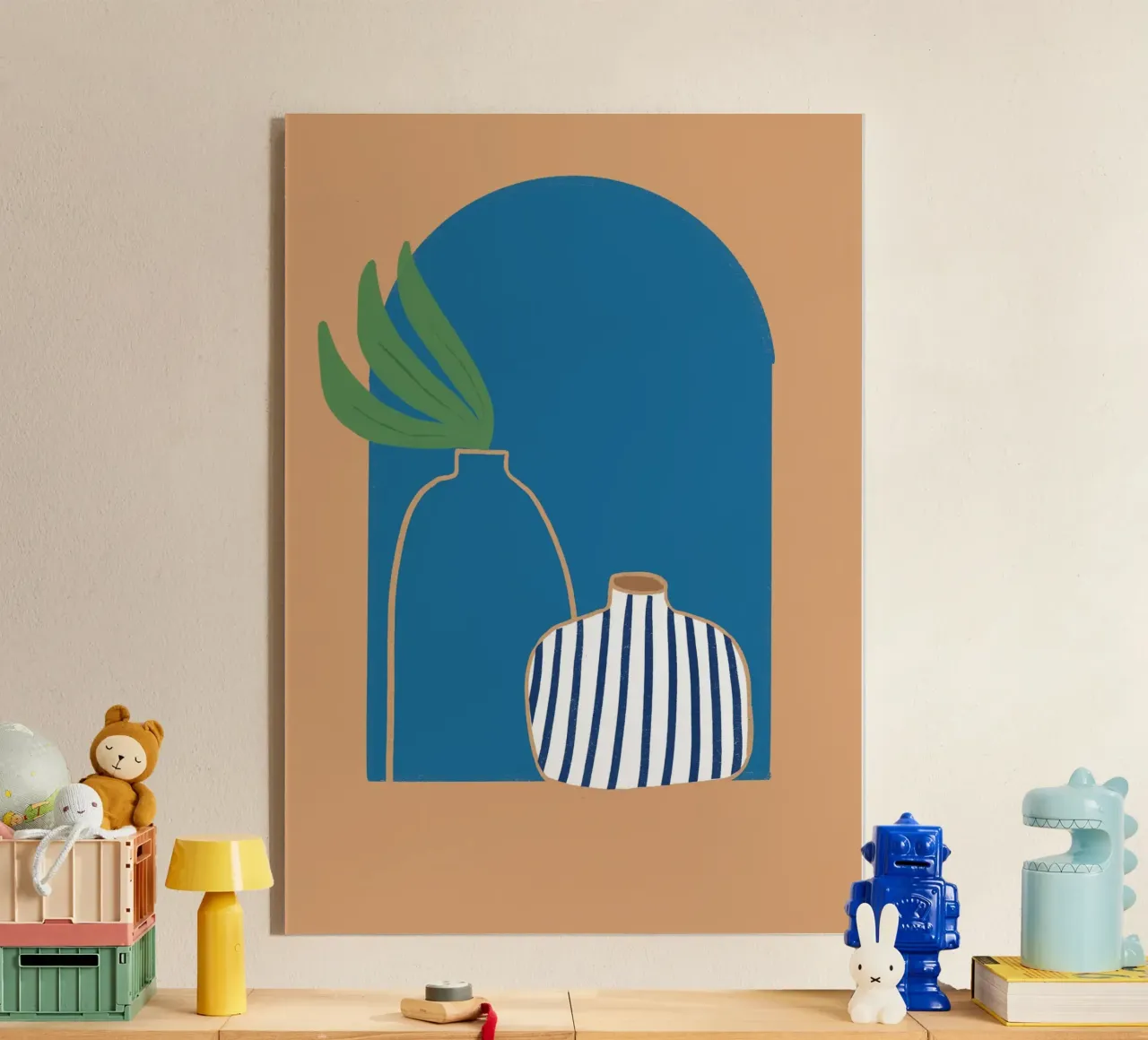 Jarrón a rayas Arco boho Impresión abstracta en póster metacrilato de vintagepod
