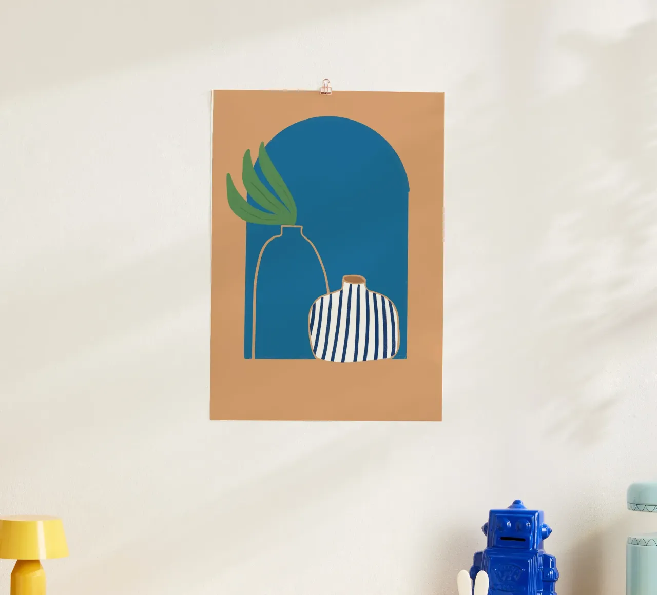 Gestreepte vaas Boho Archway Abstract Poster Print hahnemühle van vintagepod