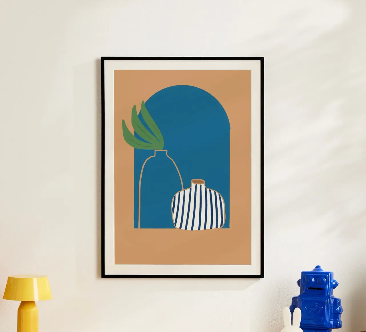Gestreepte vaas Boho Archway Abstract Poster Print hahnemühle van vintagepod