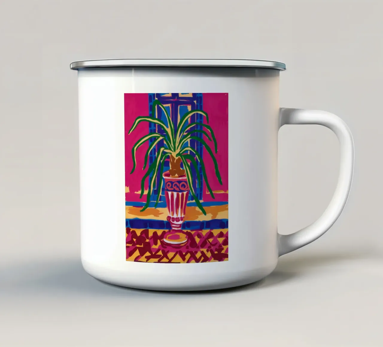 Pianta in vaso Immobile tazza in smalto da Obs Canvas