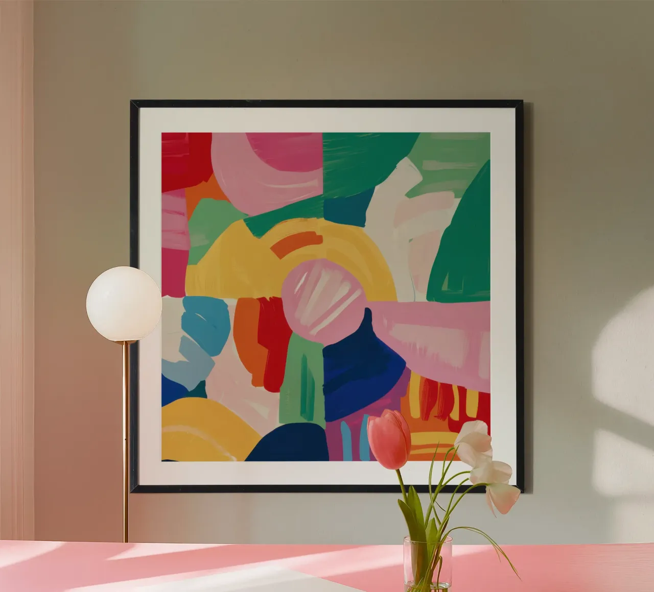 Fusione di pennellate vibranti poster con telaio in alluminio da Thistle Bloom