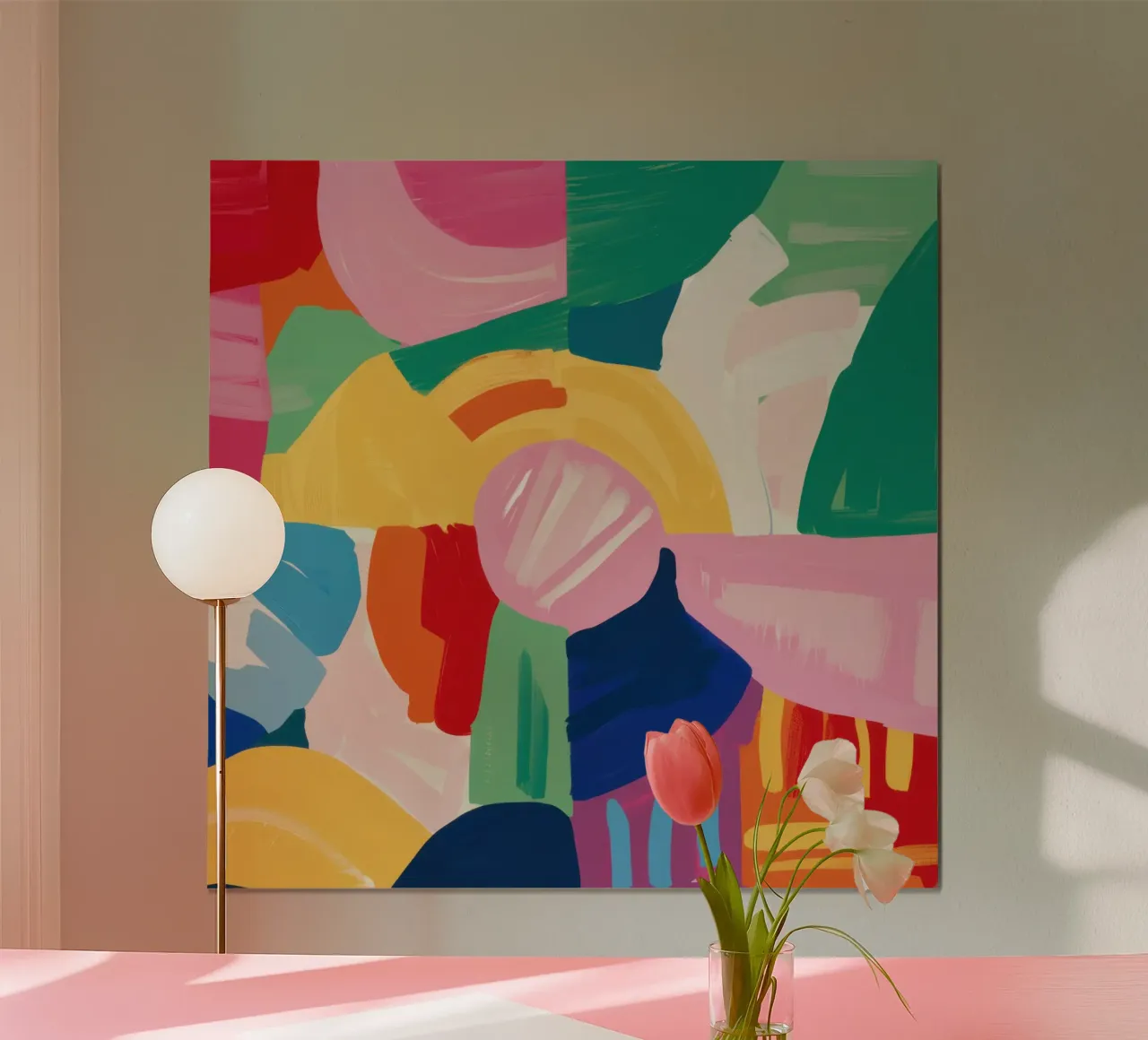 Fusione di pennellate vibranti poster con telaio in alluminio da Thistle Bloom