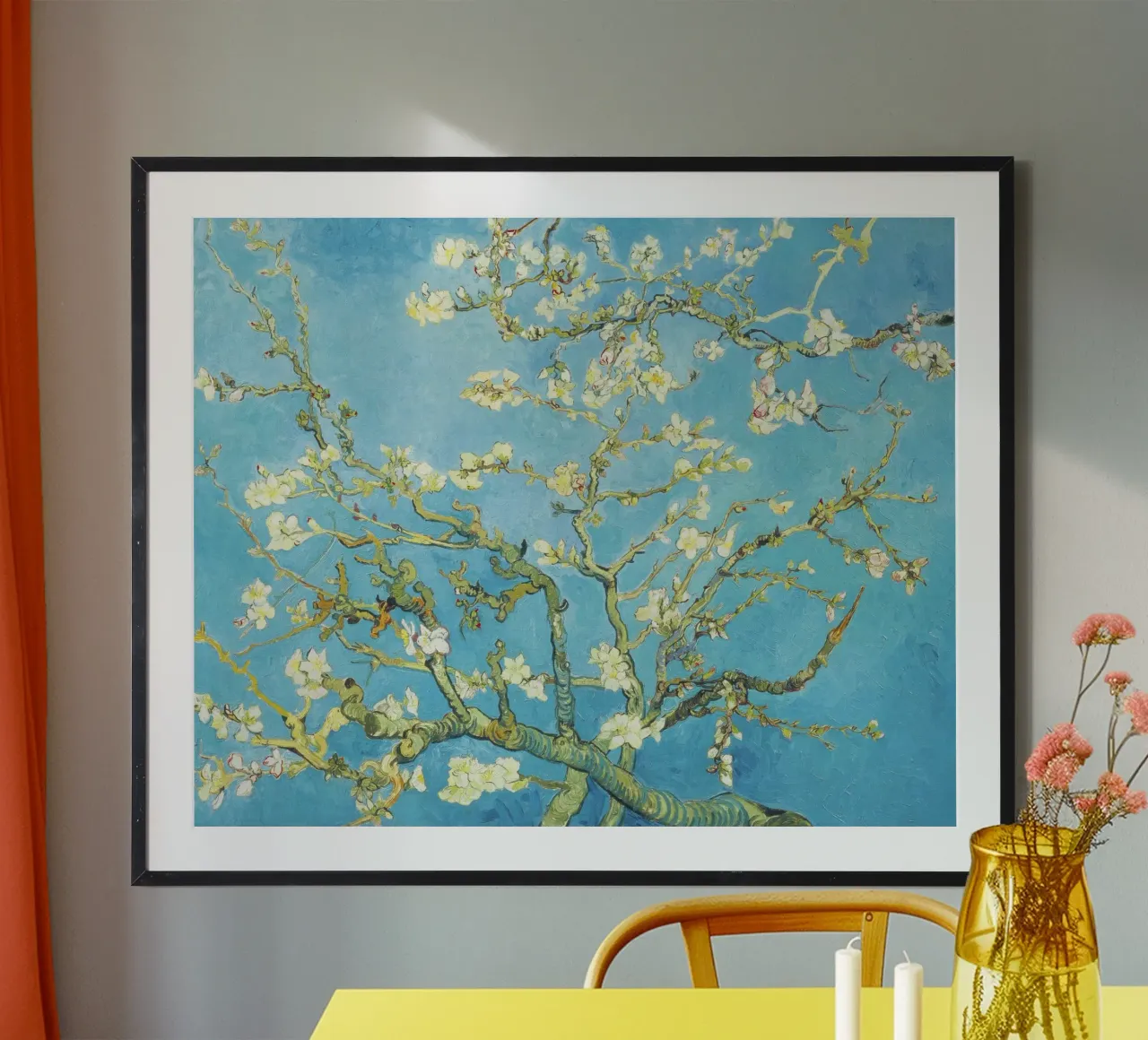 Mandorlo in fiore (1890) di Vincent van Gogh poster con telaio in alluminio da Art History