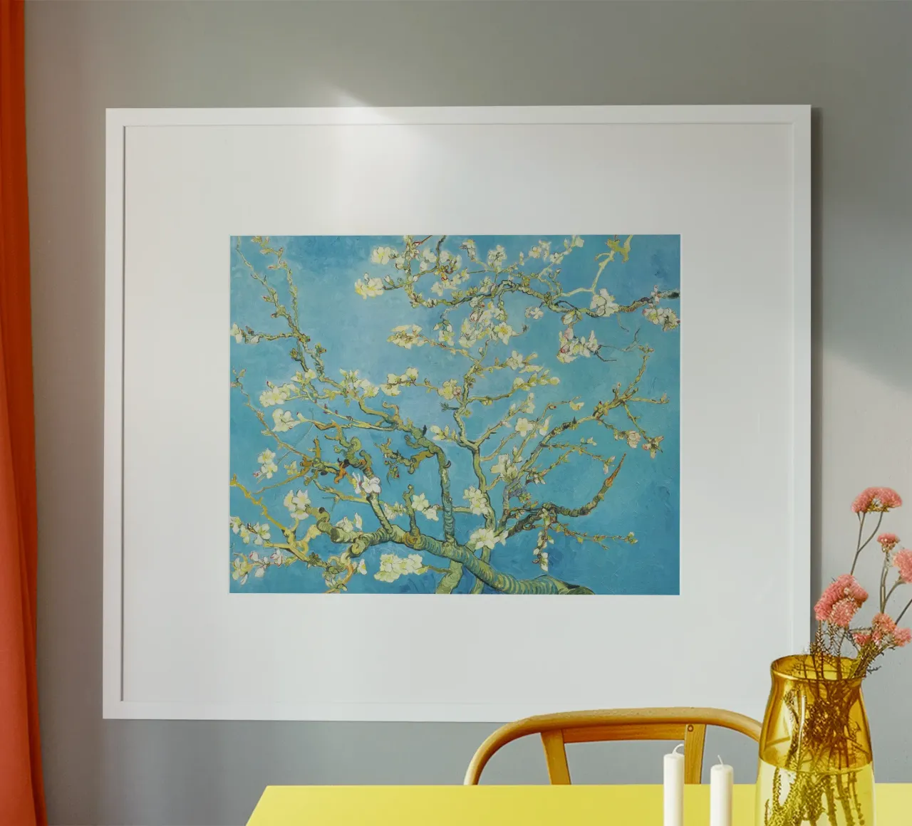 Mandorlo in fiore (1890) di Vincent van Gogh poster con telaio in alluminio da Art History