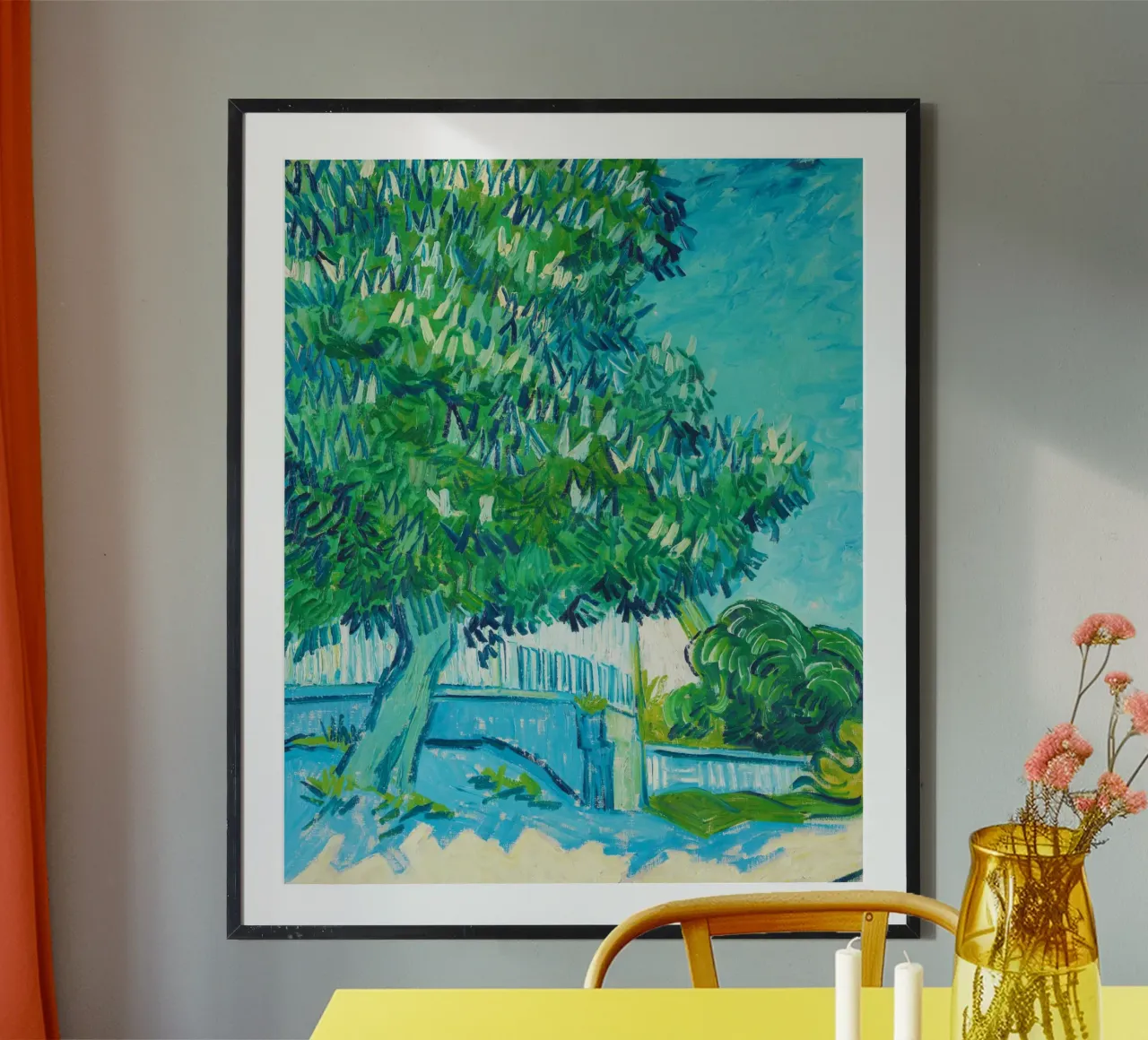 Castagni in fiore (1890) di Vincent van Gogh poster con telaio in legno da Jolie Prints