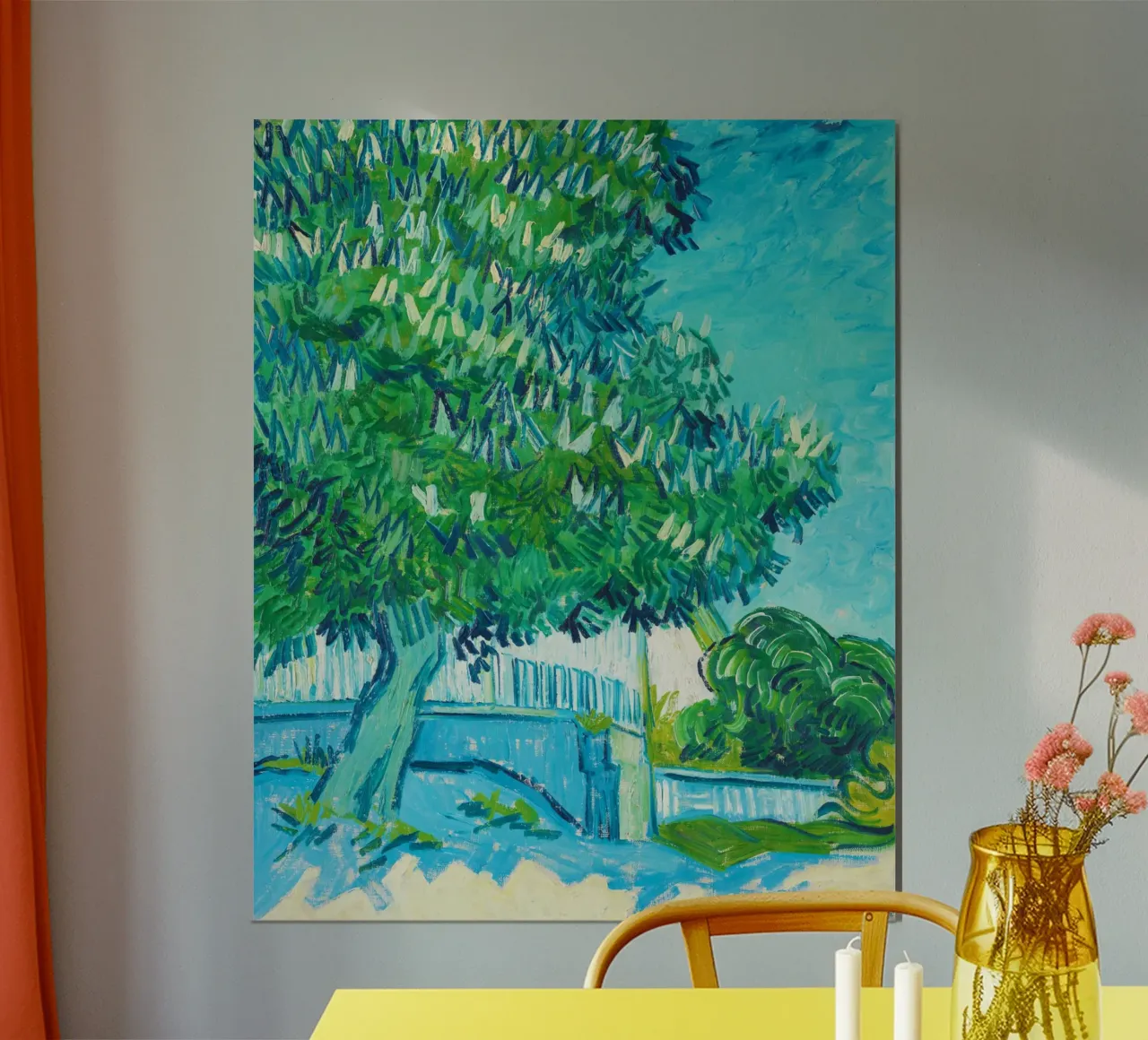 Castagni in fiore (1890) di Vincent van Gogh poster con telaio in legno da Jolie Prints