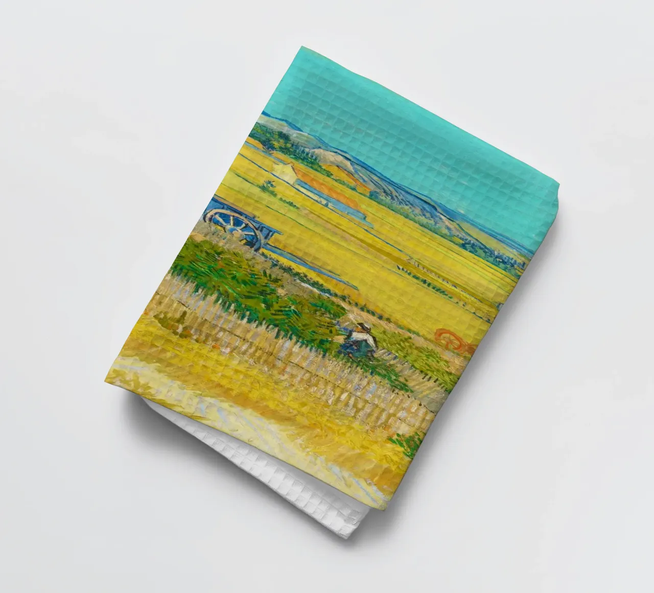 The Harvest (June 1888) by Vincent van Gogh tea towel by Art History