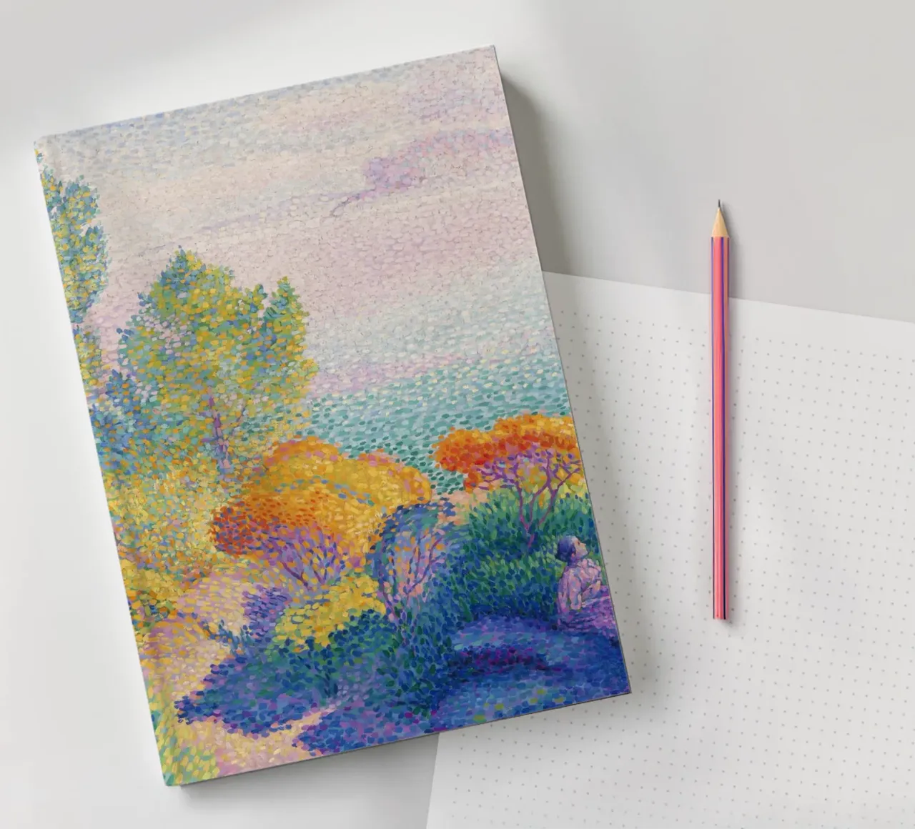 Two Women by the Shore, Mediterranean (1896) by Henri-Edmond notebook by Art History