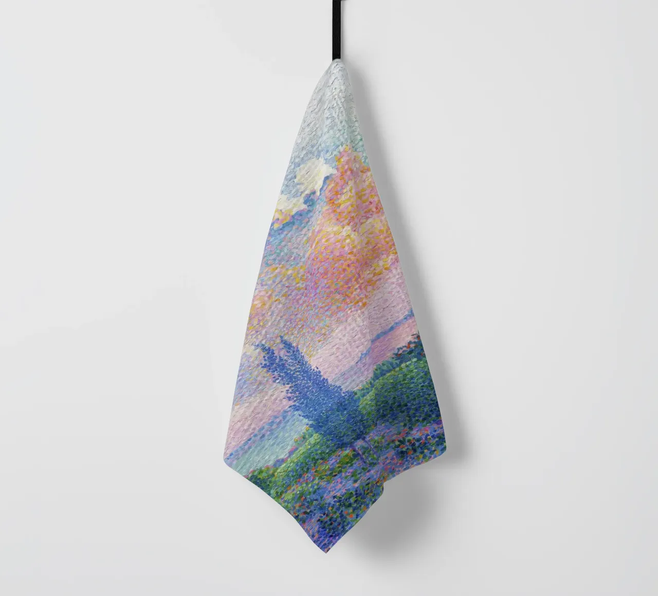 The Pink Cloud (1896) by Henri-Edmond Cross tea towel by Art History