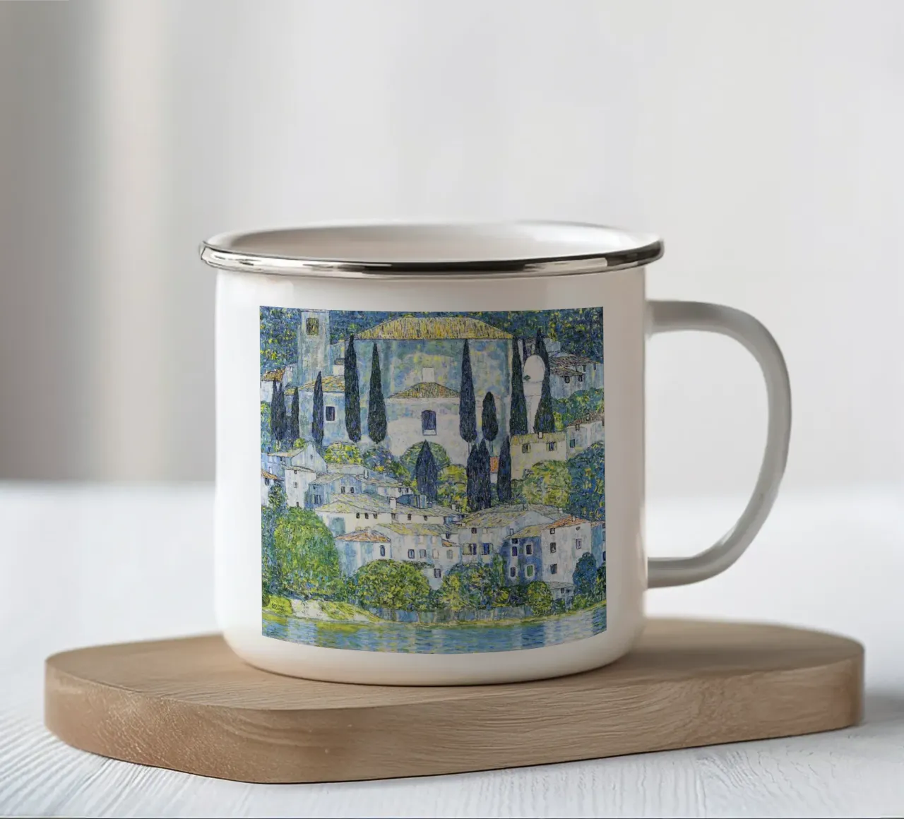 Chiesa di Cassone (1913) di Gustav Klimt tazza in smalto da Gustav Klimt ART Prints