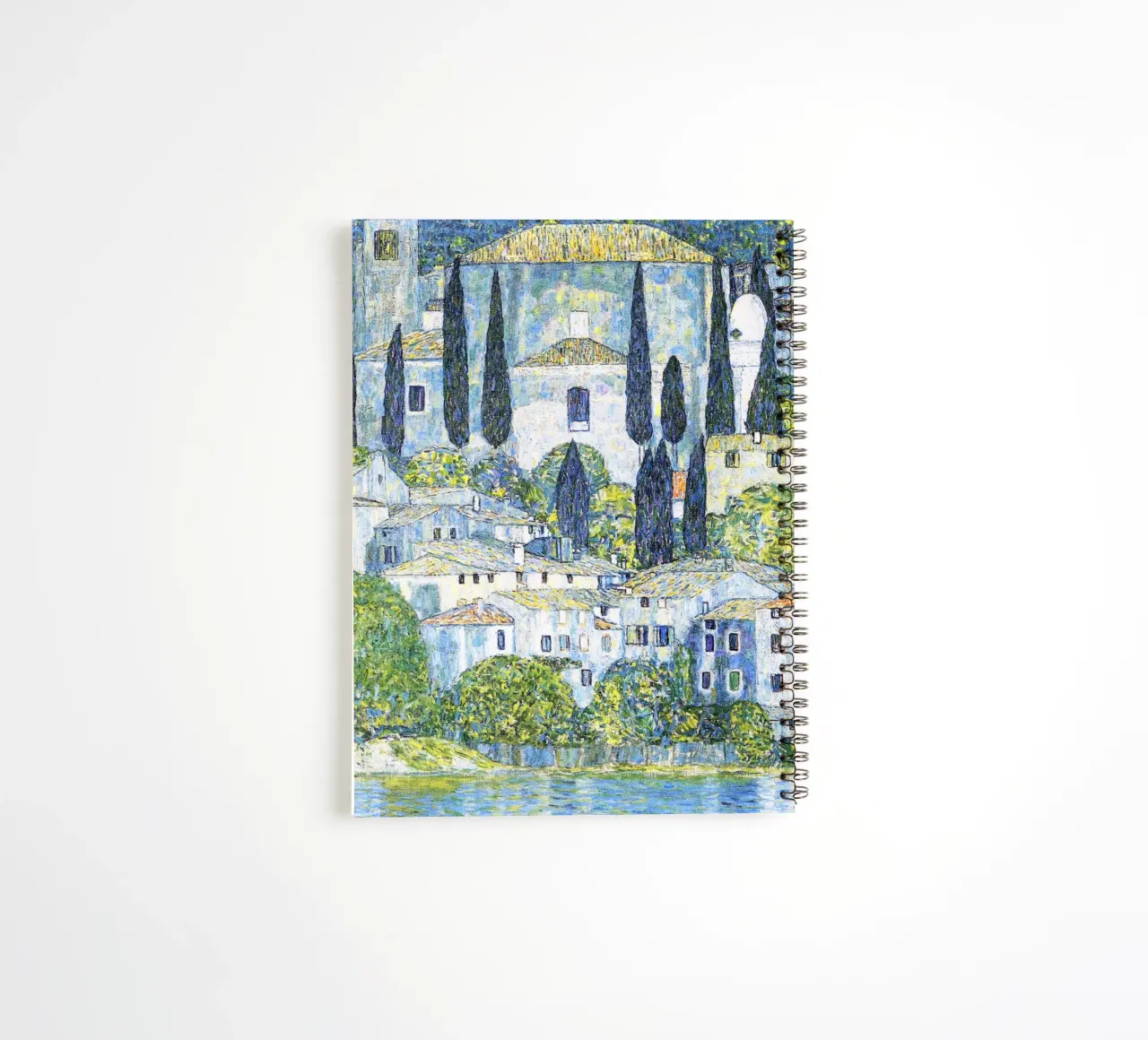 Church in Cassone (1913) by Gustav Klimt spiral notebook by Classic Art Prints
