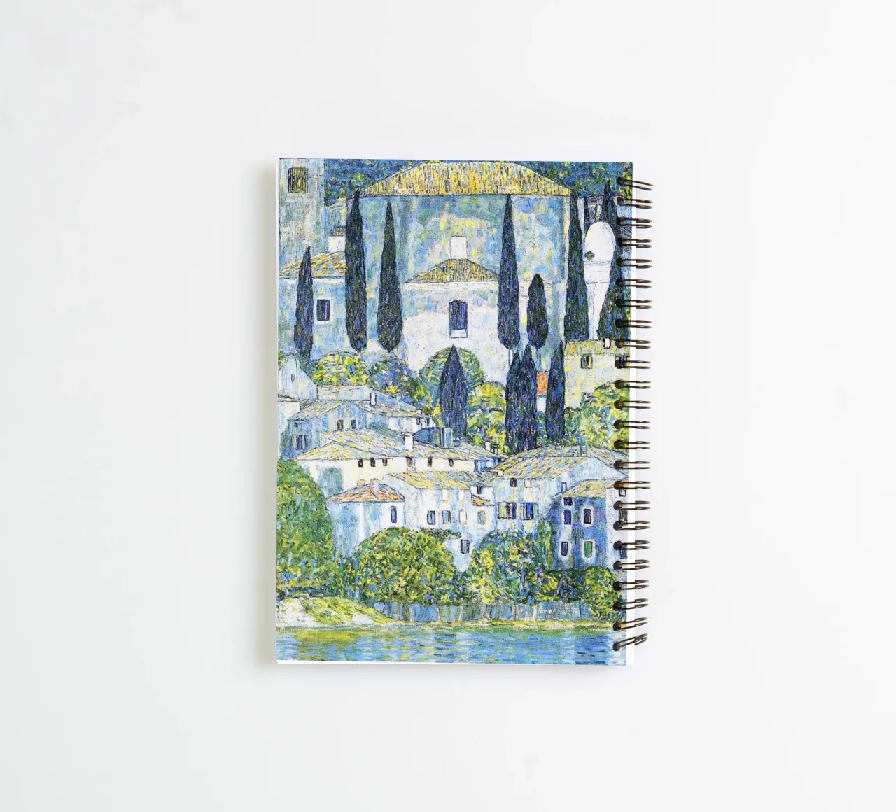 Church in Cassone (1913) by Gustav Klimt spiral notebook by Classic Art Prints