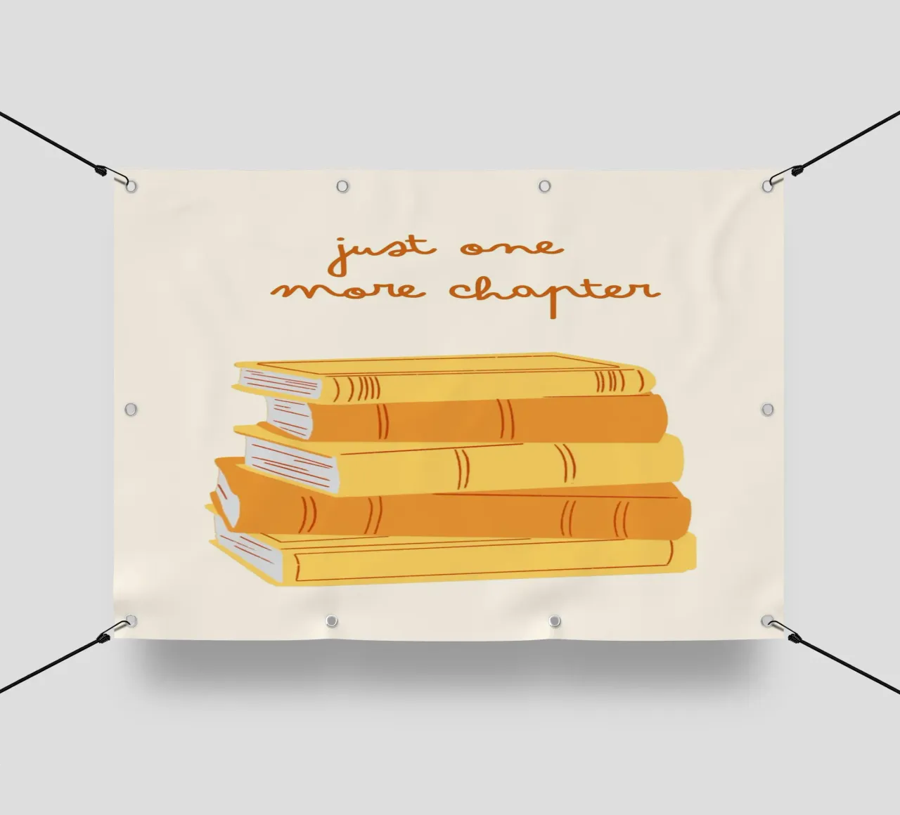 "Poster per l'impilaggio del libro "Solo un capitolo in più telo in pvc da vintagepod