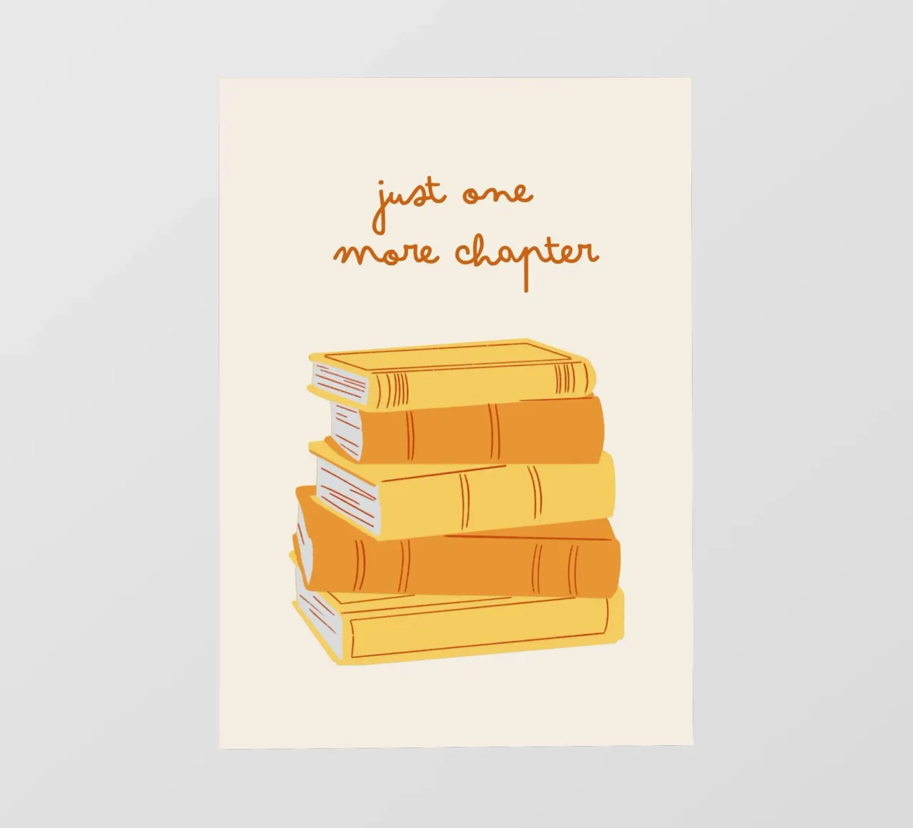 "Poster per l'impilaggio del libro "Solo un capitolo in più telo in pvc da vintagepod