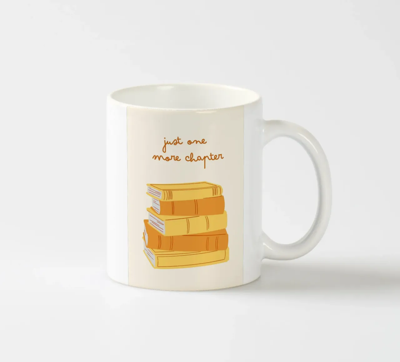 "Poster per l'impilaggio del libro "Solo un capitolo in più tazza in ceramica da vintagepod
