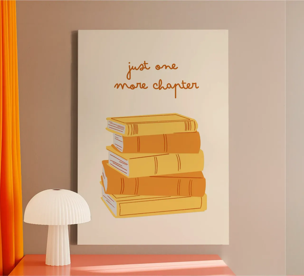 "Poster per l'impilaggio del libro "Solo un capitolo in più tela con Cornice a cassetta da vintagepod