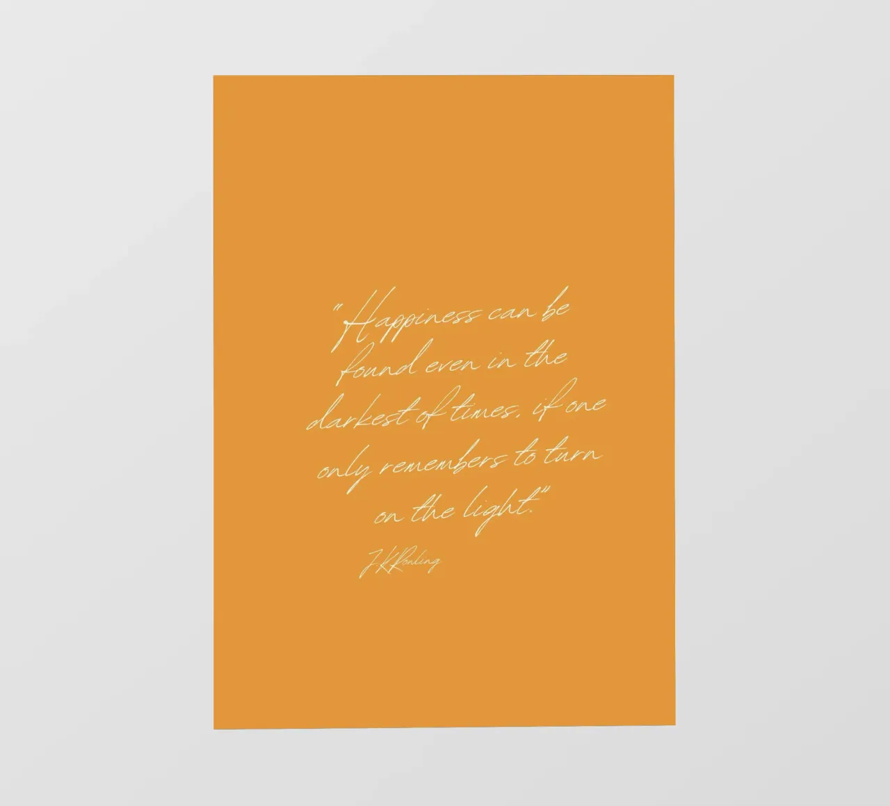 Poster "Accendi la luce" con citazione di J.K. Rowling telo in pvc da vintagepod