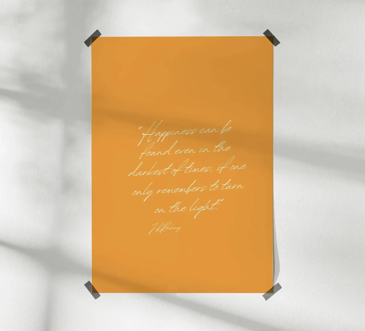 J.K. Rowling Zitat "Mach das Licht an" Poster Poster mit Holzrahmen von vintagepod