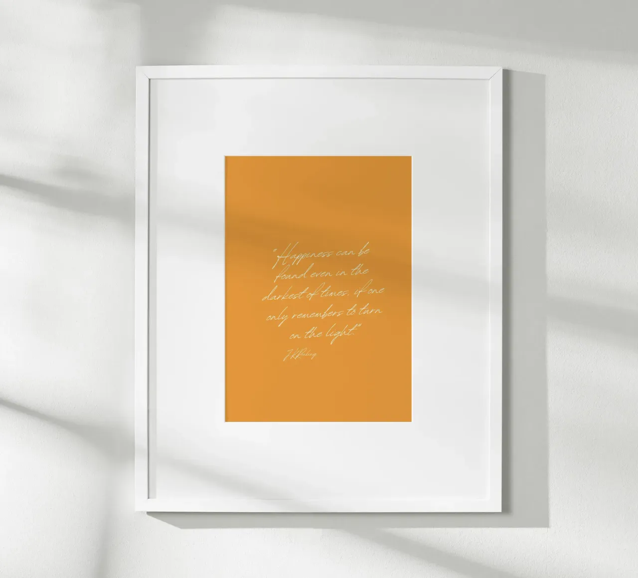 J.K. Rowling Zitat "Mach das Licht an" Poster Poster mit Holzrahmen von vintagepod
