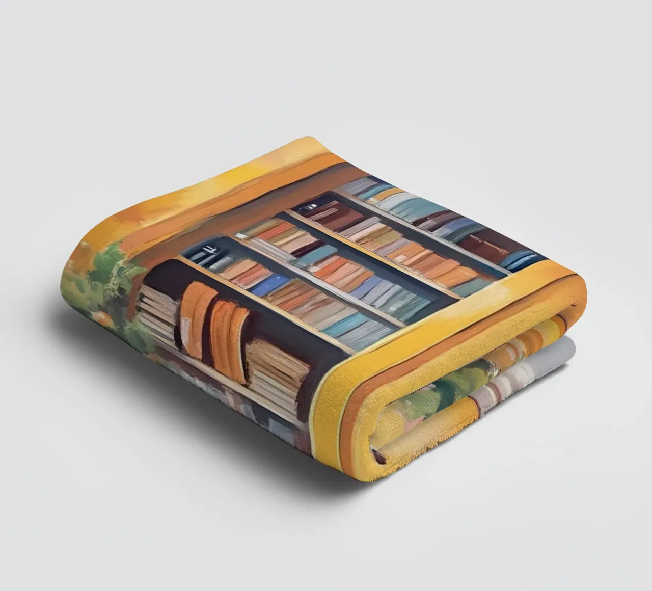 Poster acquerellato per l'ingresso di una libreria di charme asciugamano da bagno da vintagepod