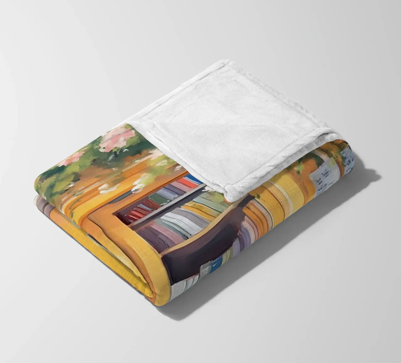 Poster acquerellato per l'ingresso di una libreria di charme coperta in pile da vintagepod