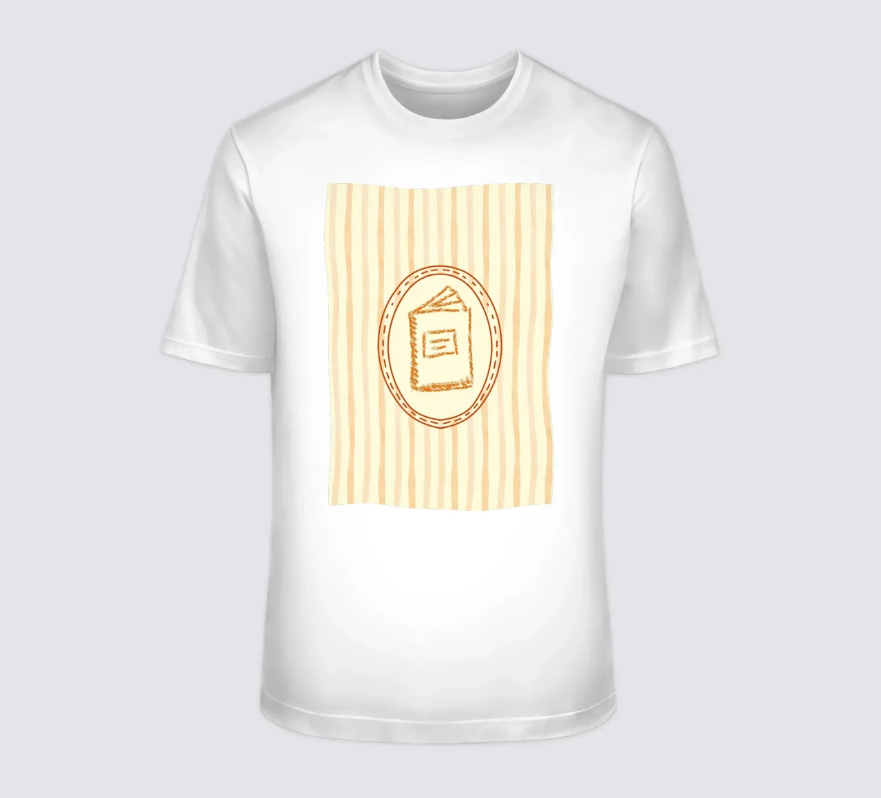 Libro minimalista in cornice ovale Library Art t-shirt da vintagepod