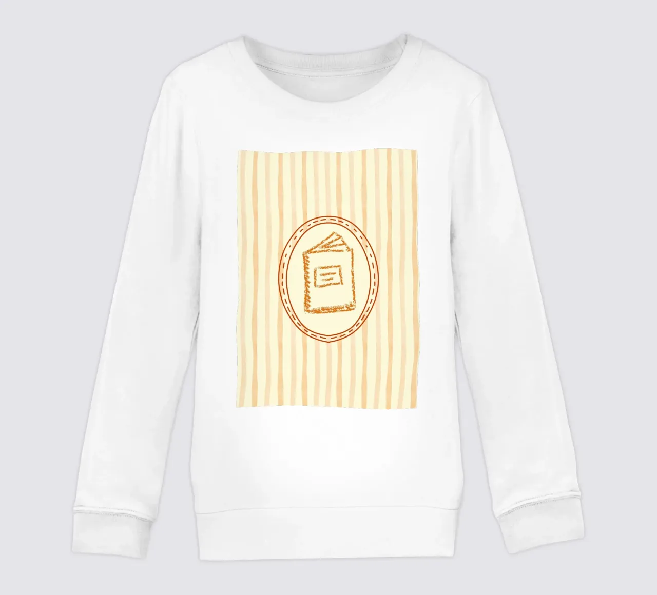 Libro minimalista in cornice ovale Library Art felpa bambino da vintagepod