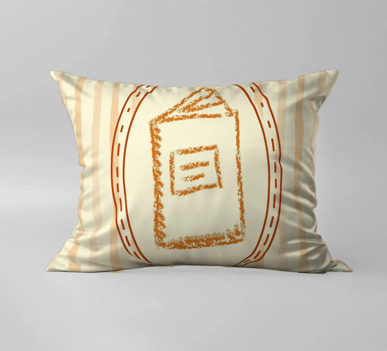 Minimalist Book in Oval Frame Library Art decorative cushion by vintagepod
